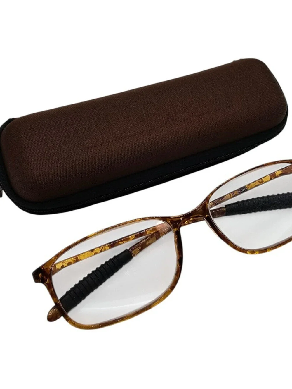 Vtg LL Bean Mens glasses frame tortoiseshell w/comfortable black Temple